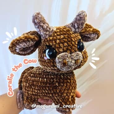 🐮 Standing on four legs with her soft brown coat and sweet, expressive face,
Coralie will melt hearts and add a cozy, rustic charm to your amigurumi collection. ✨
- Gallery image for Megurumi Creative's creations