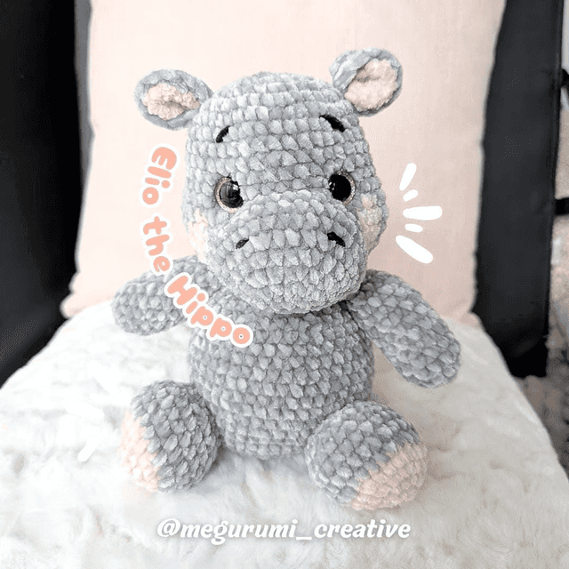 🦛💙 Elio is soft, chunky, and irresistibly cute in chenille or worsted yarn,
making him a perfect cuddly companion or handmade gift!
- Gallery image for Megurumi Creative's creations