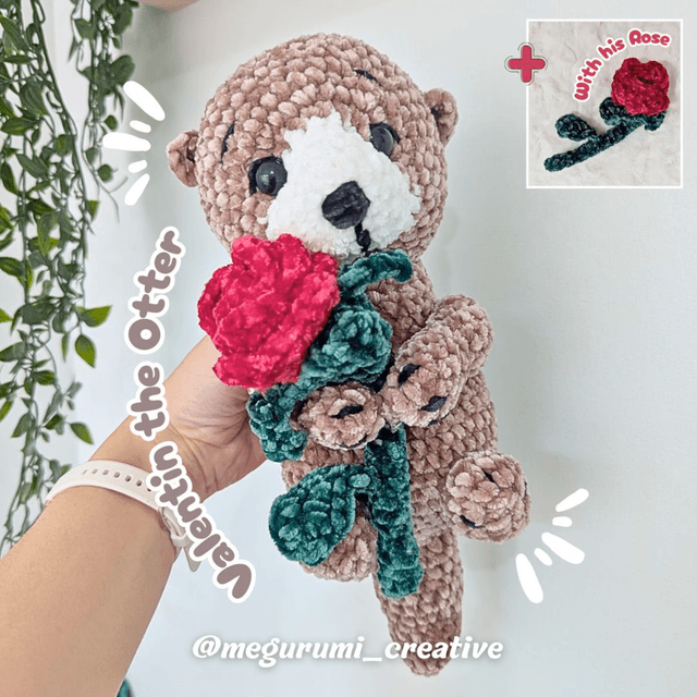 💕 Valentin is the perfect Valentine's Day gift
You can hold him by his tail to offer him like a bouquet of flowers to your loved one,
a unique and adorable way to say “I love you”.
- Gallery image for Megurumi Creative's creations